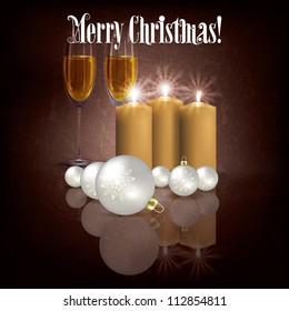 Abstract grunge background with candles and decorations