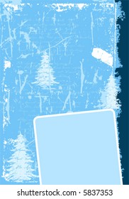 Abstract grunge background with Christmas tree and text frame