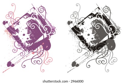 Abstract grunge background in color, and black and white renderings. Check my portfolio for more of this series as well as thousands of other great vector items.