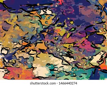 abstract grunge background from color chaotic blurred spots brush strokes of different sizes