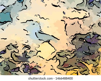 abstract grunge background from color chaotic blurred spots brush strokes of different sizes