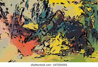 abstract grunge background from color chaotic blurred spots brush strokes of different sizes