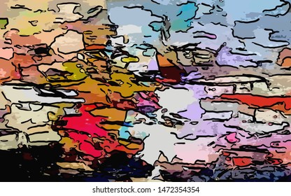abstract grunge background from color chaotic blurred spots brush strokes of different sizes