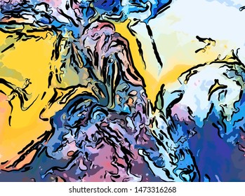 abstract grunge background from color chaotic blurred spots brush strokes of different sizes