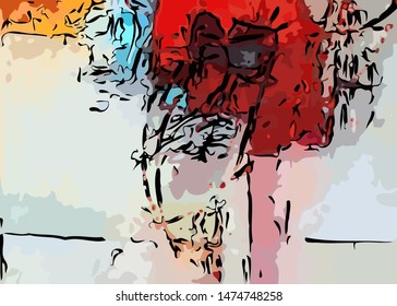 abstract grunge background from color chaotic blurred spots brush strokes of different sizes