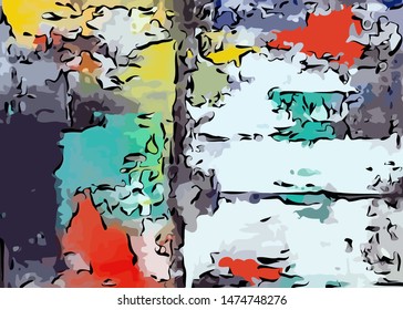 abstract grunge background from color chaotic blurred spots brush strokes of different sizes
