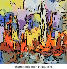 abstract grunge background from color chaotic blurred spots brush strokes of different sizes