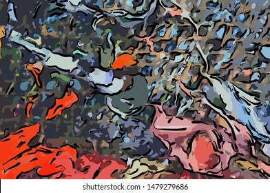 abstract grunge background from color chaotic blurred spots brush strokes of different sizes