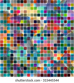 Abstract grunge background with colored circle. Vector texture