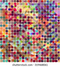 Abstract grunge background with colored circle. Vector texture