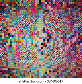 Abstract grunge background with colored circle and square. Vector texture