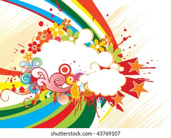 abstract grunge background with colorful artwork, vector illustration