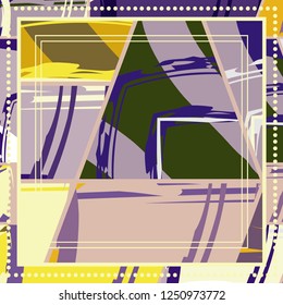 Abstract grunge background, colorful asymmetric pattern. Contemporary modern art for silk scarf shawl design. Digital brushstrokes painted texture for textile fabric, paper print. Fashion illustration