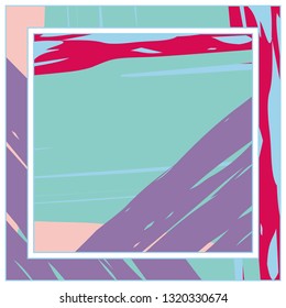 Abstract grunge background, colorful asymmetric pattern. Contemporary modern art for silk scarf shawl design. Digital brushstrokes painted texture for textile fabric, paper print. Fashion illustration