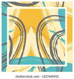 Abstract grunge background, colorful asymmetric pattern. Contemporary modern art for silk scarf shawl design. Digital brushstrokes painted texture for textile fabric, paper print. Fashion illustration