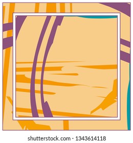 Abstract grunge background, colorful asymmetric pattern. Contemporary modern art for silk scarf shawl design. Digital brushstrokes painted texture for textile fabric, paper print. Fashion illustration