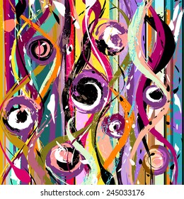 abstract grunge background composition, with paint strokes, splashes and circles