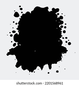 Abstract grunge background with copyspace, black ink spot.