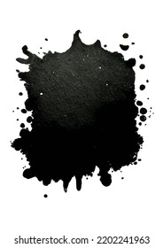 Abstract grunge background with copyspace, black ink spots.