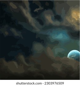 Abstract grunge background in cosmic universe theme, vector EPS 10 illustration 