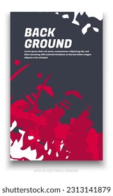 Resumen del diseño de la cubierta de fondo gruesa con el concepto de trazos de pincel. Elemento de diseño para carteles, revistas, portadas de libros, planilla de folleto, volante, presentación.
