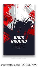 Resumen del diseño de la cubierta de fondo gruesa con el concepto de trazos de pincel. Elemento de diseño para carteles, revistas, portadas de libros, planilla de folleto, volante, presentación.