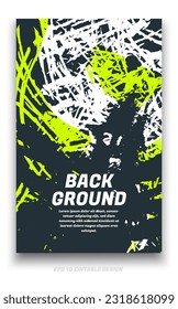 Abstract grunge background cover design with brush strokes concept. Design element for posters, magazines, book covers, brochure template, flyer, presentation.