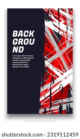 Resumen del diseño de la cubierta de fondo gruesa con el concepto de trazos de pincel. Elemento de diseño para carteles, revistas, portadas de libros, planilla de folleto, volante, presentación.