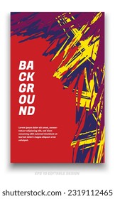 Resumen del diseño de la cubierta de fondo gruesa con el concepto de trazos de pincel. Elemento de diseño para carteles, revistas, portadas de libros, planilla de folleto, volante, presentación.