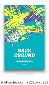 Abstract grunge background cover design with brush strokes concept. Design element for posters, magazines, book covers, brochure template, flyer, presentation.