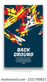 Abstract grunge background cover design with brush strokes concept. Design element for posters, magazines, book covers, brochure template, flyer, presentation.