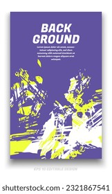 Abstract grunge background cover design with brush strokes concept. Design element for posters, magazines, book covers, brochure template, flyer, presentation.