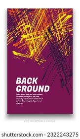 Abstract grunge background cover design with brush strokes concept. Design element for posters, magazines, book covers, brochure template, flyer, presentation.