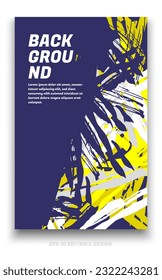 Abstract grunge background cover design with brush strokes concept. Design element for posters, magazines, book covers, brochure template, flyer, presentation.