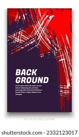 Abstract grunge background cover design with brush strokes concept. Design element for posters, magazines, book covers, brochure template, flyer, presentation.