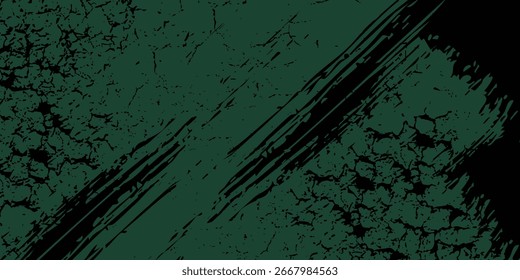 Abstrakter farbiger Hintergrund mit dunkelgrünen Pinselstrichen und Textur. EPS 10