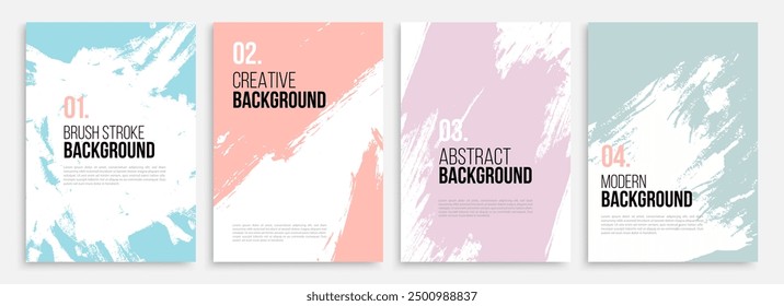 Abstract grunge background design with paint brush stroke for poster, magazine, book cover, brochure, flyer and business presentation. Social media banner or retro frame pattern with torn paper effect