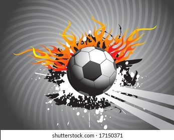abstract grunge background with football and flame