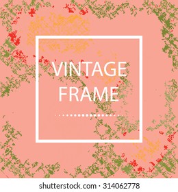 Abstract grunge background with frame for text, in vector