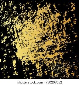 Abstract grunge background, golden brush stroke.