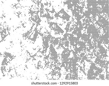 Abstract grunge background with halftone dots. Distressed texture. Vector illustration