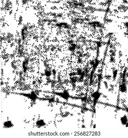 Abstract grunge background with halftone dots. Distressed texture. Vector illustration.