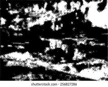 Abstract grunge background with halftone dots. Distressed texture. Vector illustration.