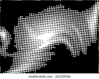 Abstract grunge background with halftone dots. Distressed texture. Vector illustration. 