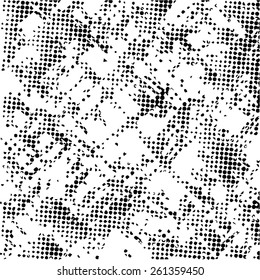 Abstract grunge background with halftone dots. Distressed texture. Vector illustration.