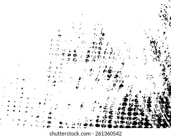 Abstract grunge background with halftone dots. Distressed texture. Vector illustration. 