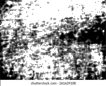 Abstract grunge background with halftone dots. Distressed texture. Vector illustration.