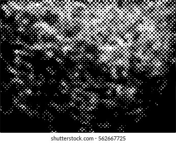 Abstract grunge background with halftone dots. Distressed texture. Vector illustration.