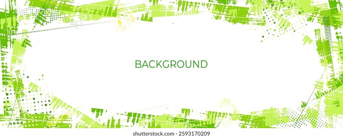 Abstract grunge background. Halftone textures.  Decorative frame with place for text. Concept for graphic design, banner or poster. Vector illustration.