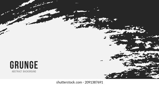 Abstract grunge background. Ink paint on brochure, Monochrome element isolated on white. Background for banner, card, poster,web design. Splats and blobs of black ink paint in different shapes.